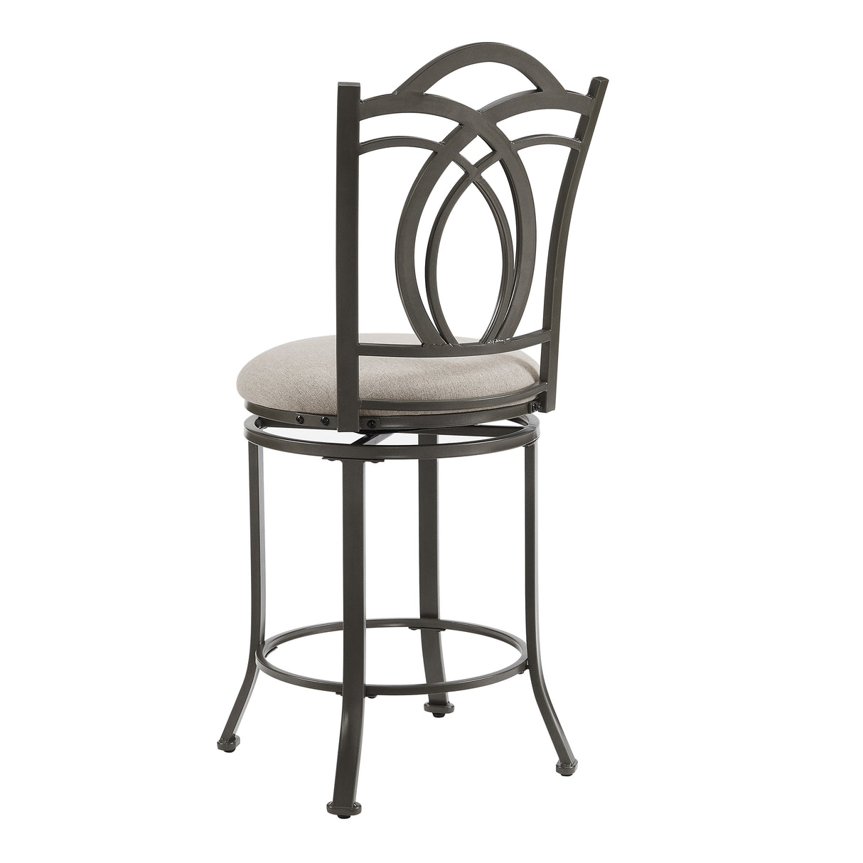 Khalifah Pewter Metal 25-Inch Swivel Counter Stool