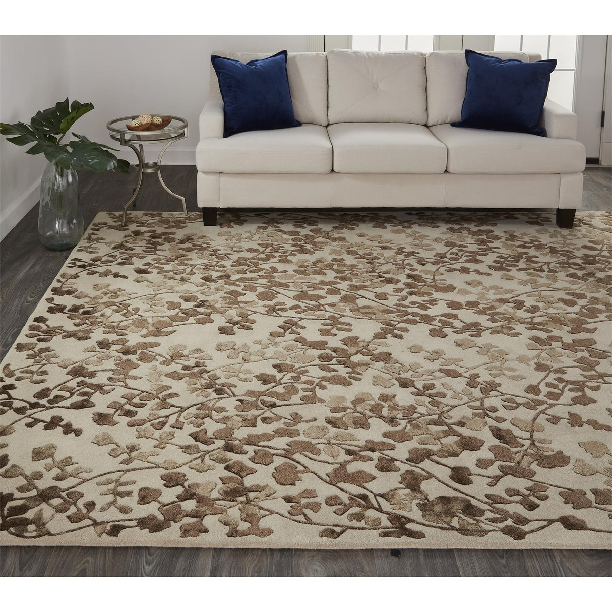 Foral Botanical Transitional Farmhouse Rug