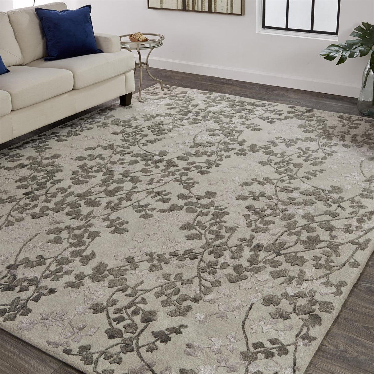 Foral Botanical Transitional Farmhouse Rug
