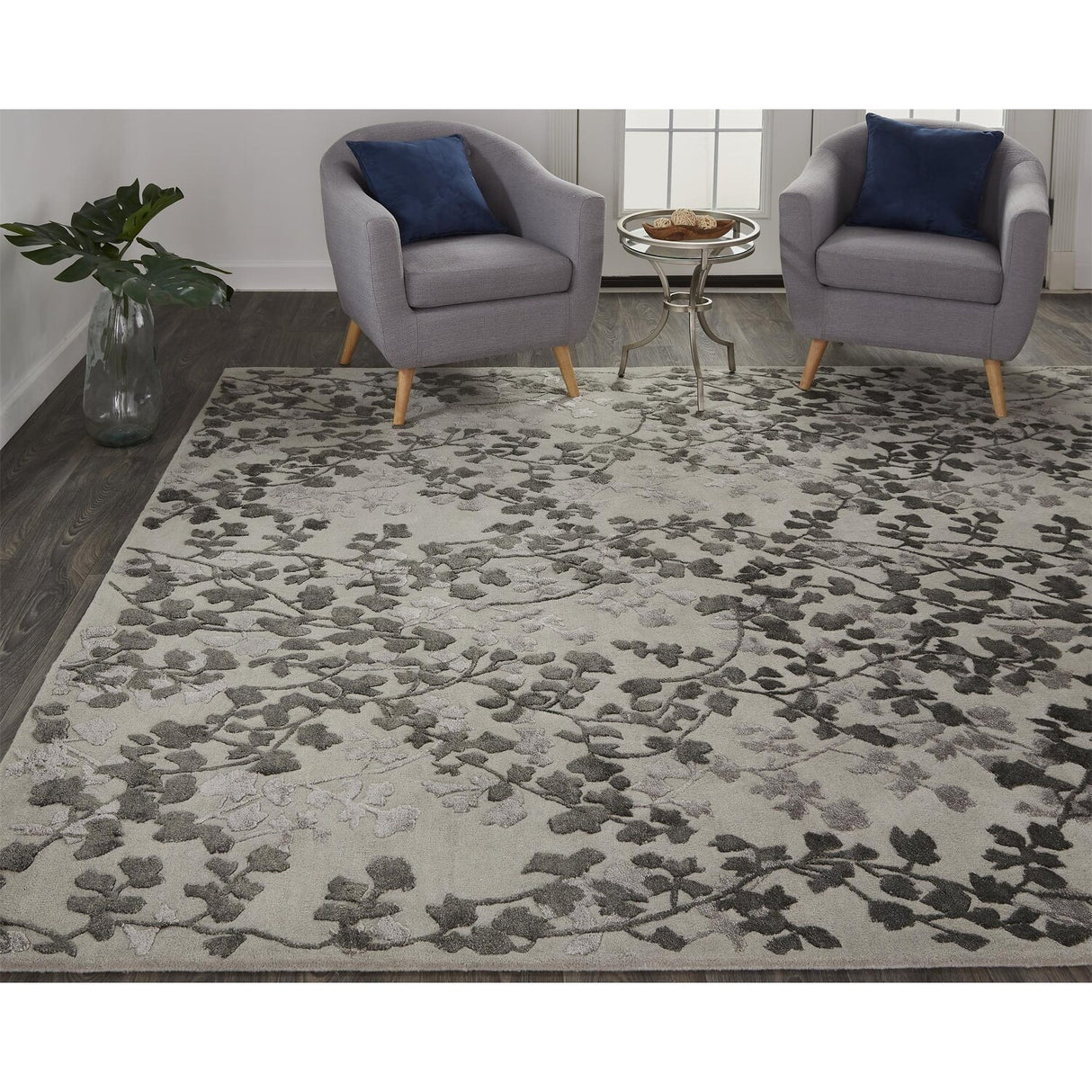 Foral Botanical Transitional Farmhouse Rug
