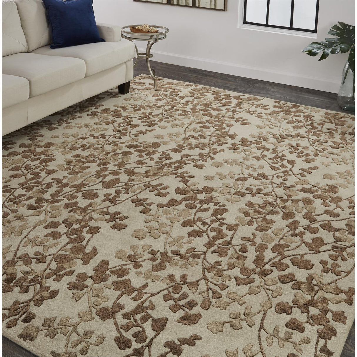 Foral Botanical Transitional Farmhouse Rug