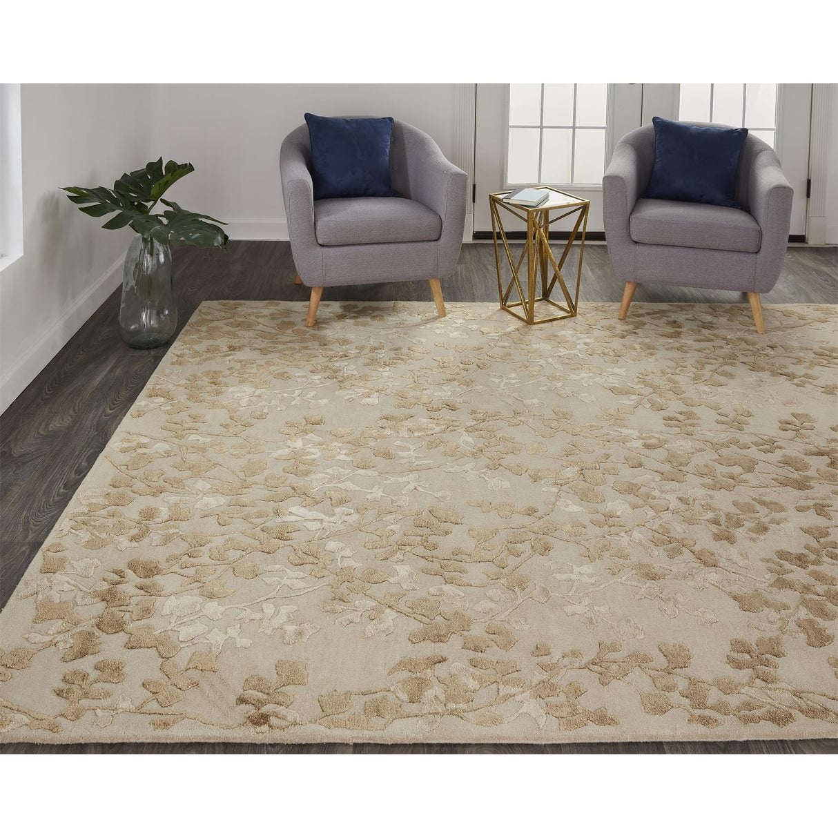 Foral Botanical Transitional Farmhouse Rug