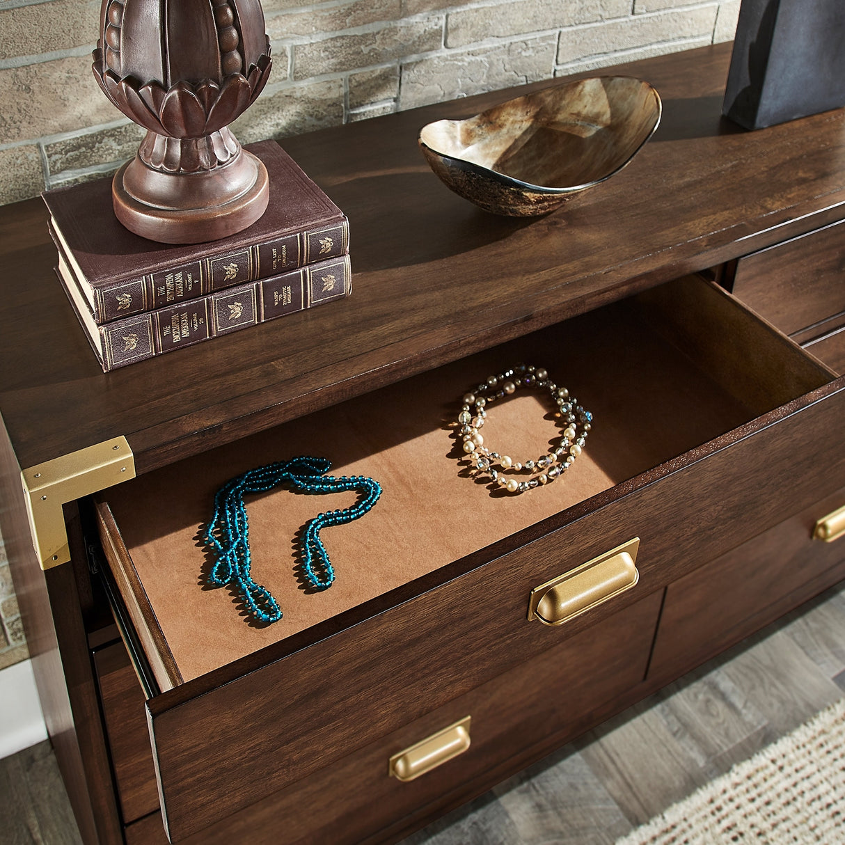 Khourush 64" Wide 6 - Drawer Campaign Dresser by iNSPIRE Q Modern