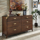 Khourush 64" Wide 6 - Drawer Campaign Dresser by iNSPIRE Q Modern