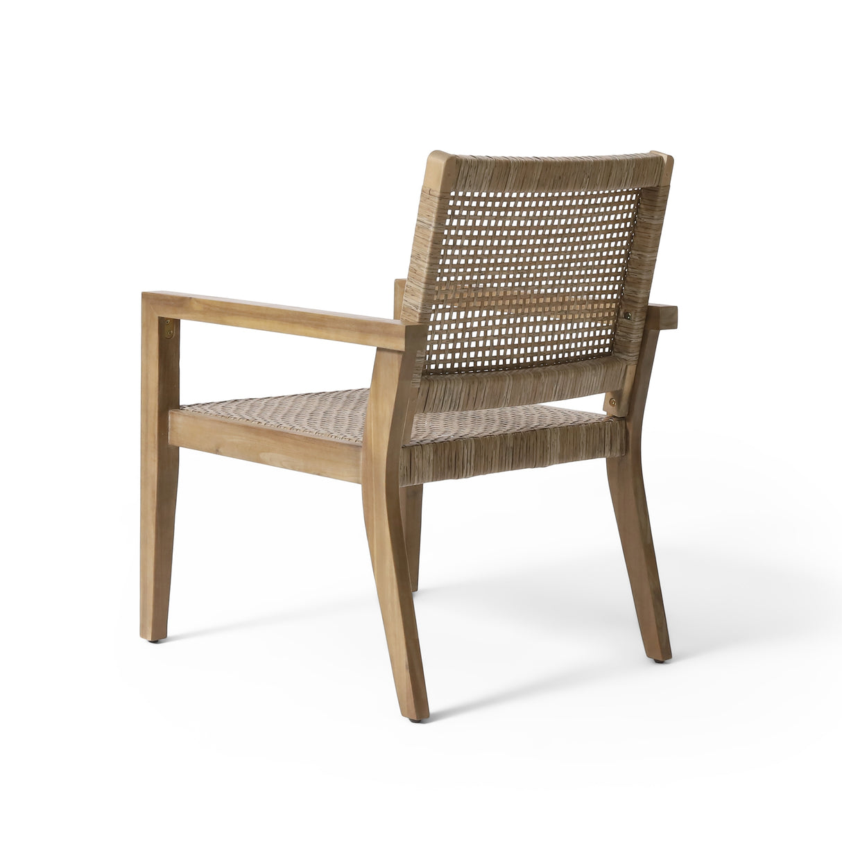 Kiara Wicker and Acacia Wood Outdoor 4 Seater Chat Set by Christopher Knight Home