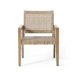 Kiara Wicker and Acacia Wood Outdoor 4 Seater Chat Set by Christopher Knight Home