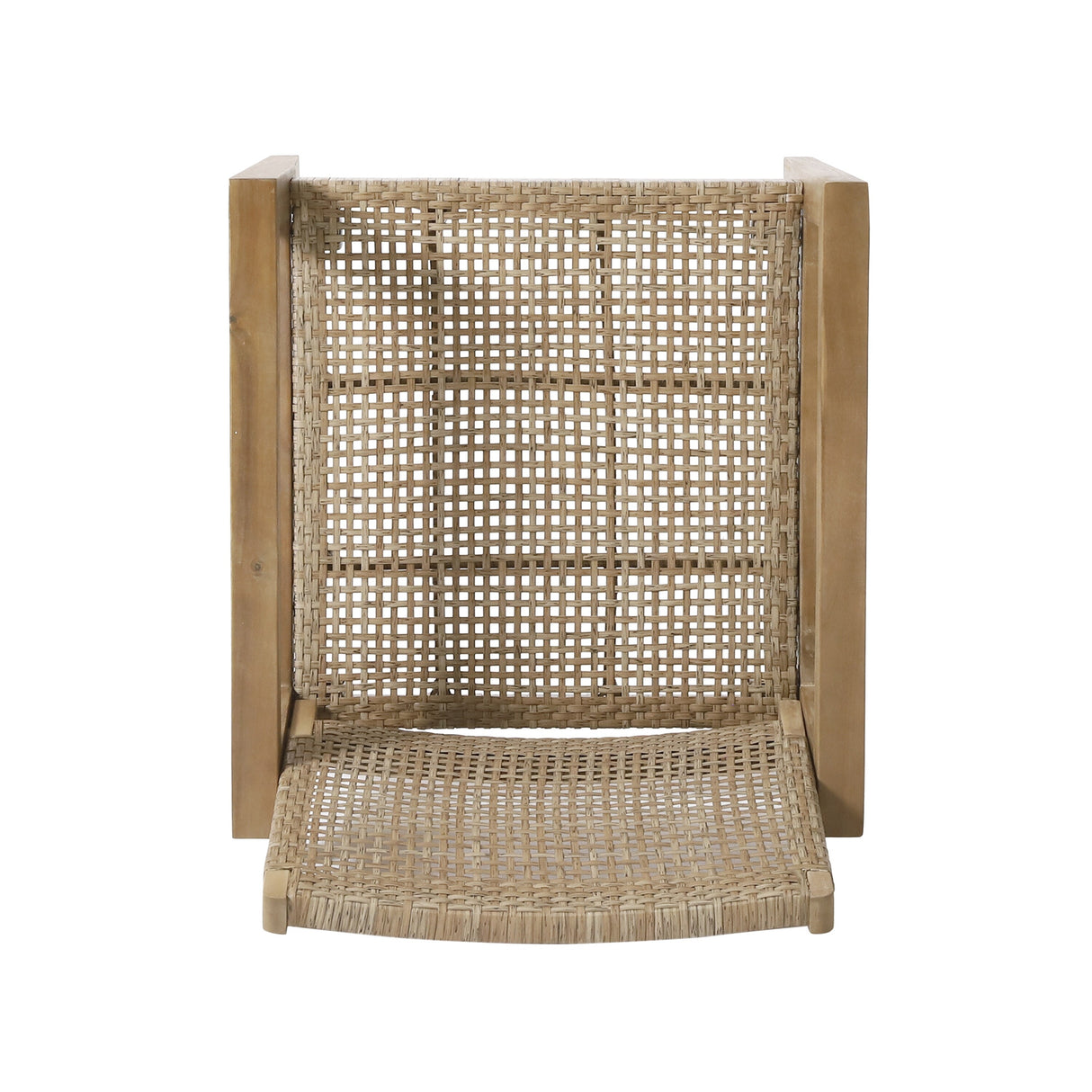 Kiara Wicker and Acacia Wood Outdoor 4 Seater Chat Set by Christopher Knight Home