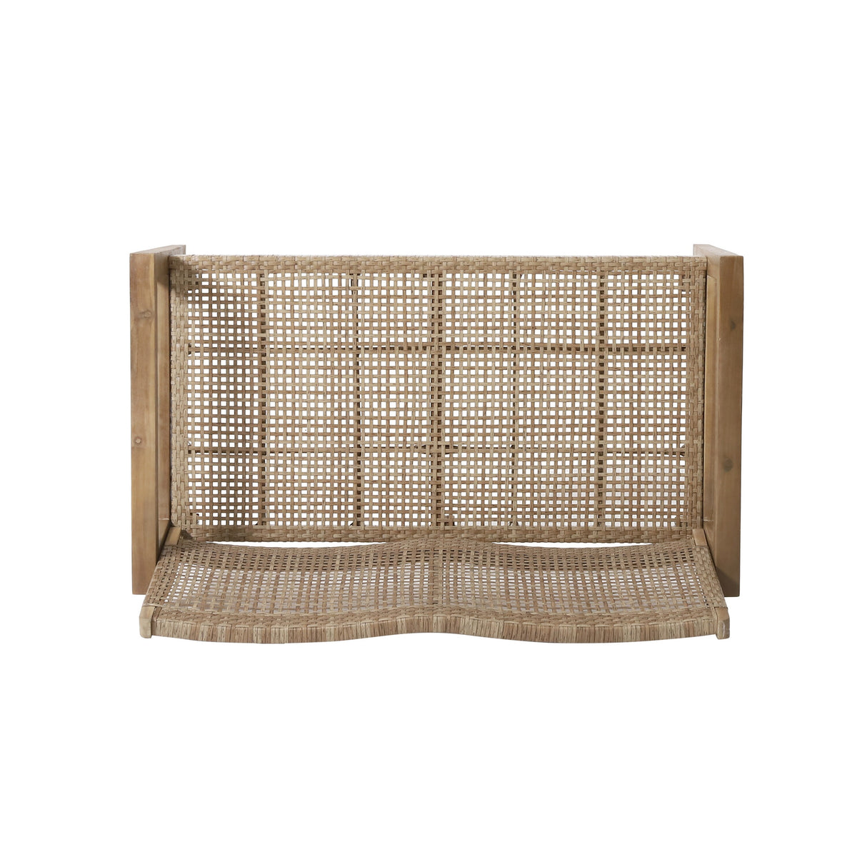 Kiara Wicker and Acacia Wood Outdoor 4 Seater Chat Set by Christopher Knight Home