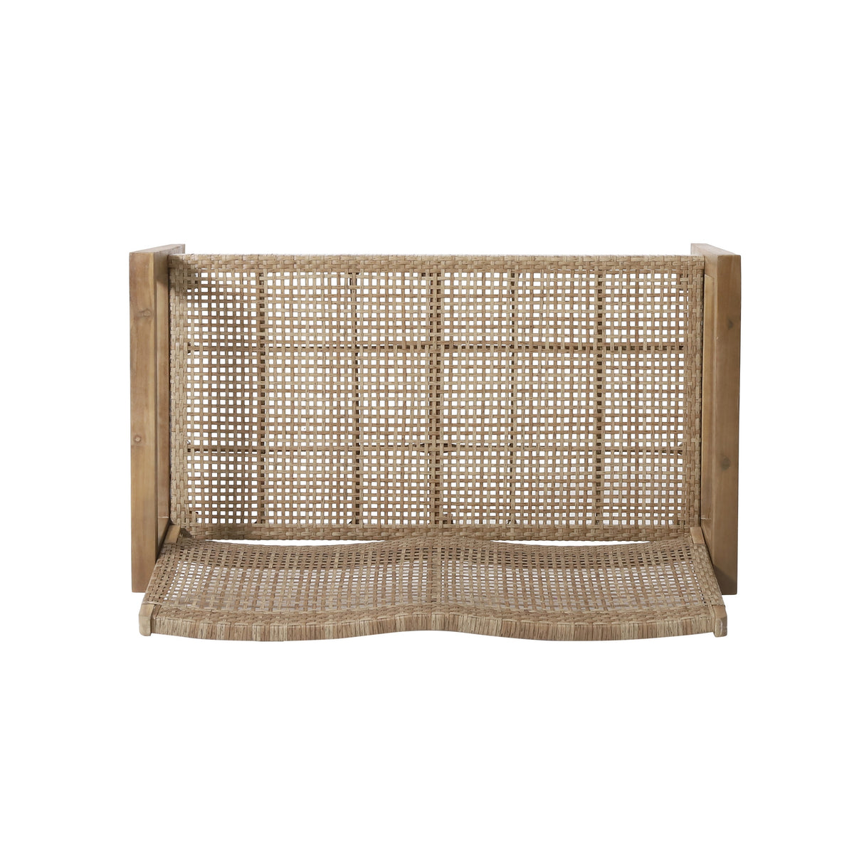 Kiara Wicker and Acacia Wood Outdoor 4 Seater Chat Set by Christopher Knight Home