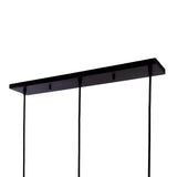 Kiawah Island 30.5" 3-Light Metal/Glass Contemporary Modern LED Pendant, Brass Gold/Black by JONATHAN Y