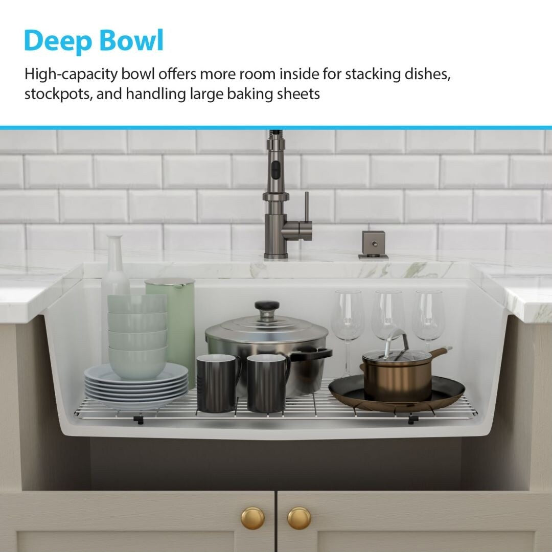 Kichae Workstation Sink Undermount Granite Composite Kitchen Sink in Metallic White with Accessories
