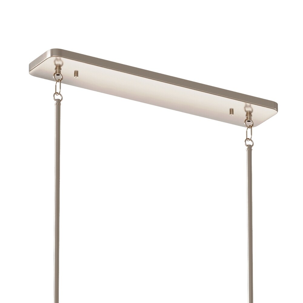 Kichler Kimrose 10 Light Linear Chandelier with Clear Fluted Glass in Polished Nickel and Satin Nickel