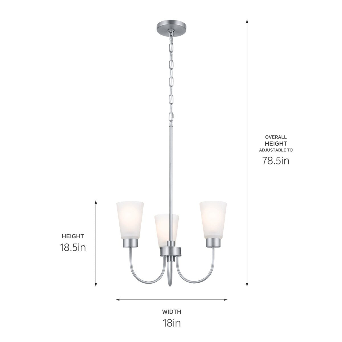 Kichler Lighting Erma 18 in. 3-Light Traditional Dining Room Chandelier