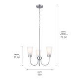 Kichler Lighting Erma 18 in. 3-Light Traditional Dining Room Chandelier