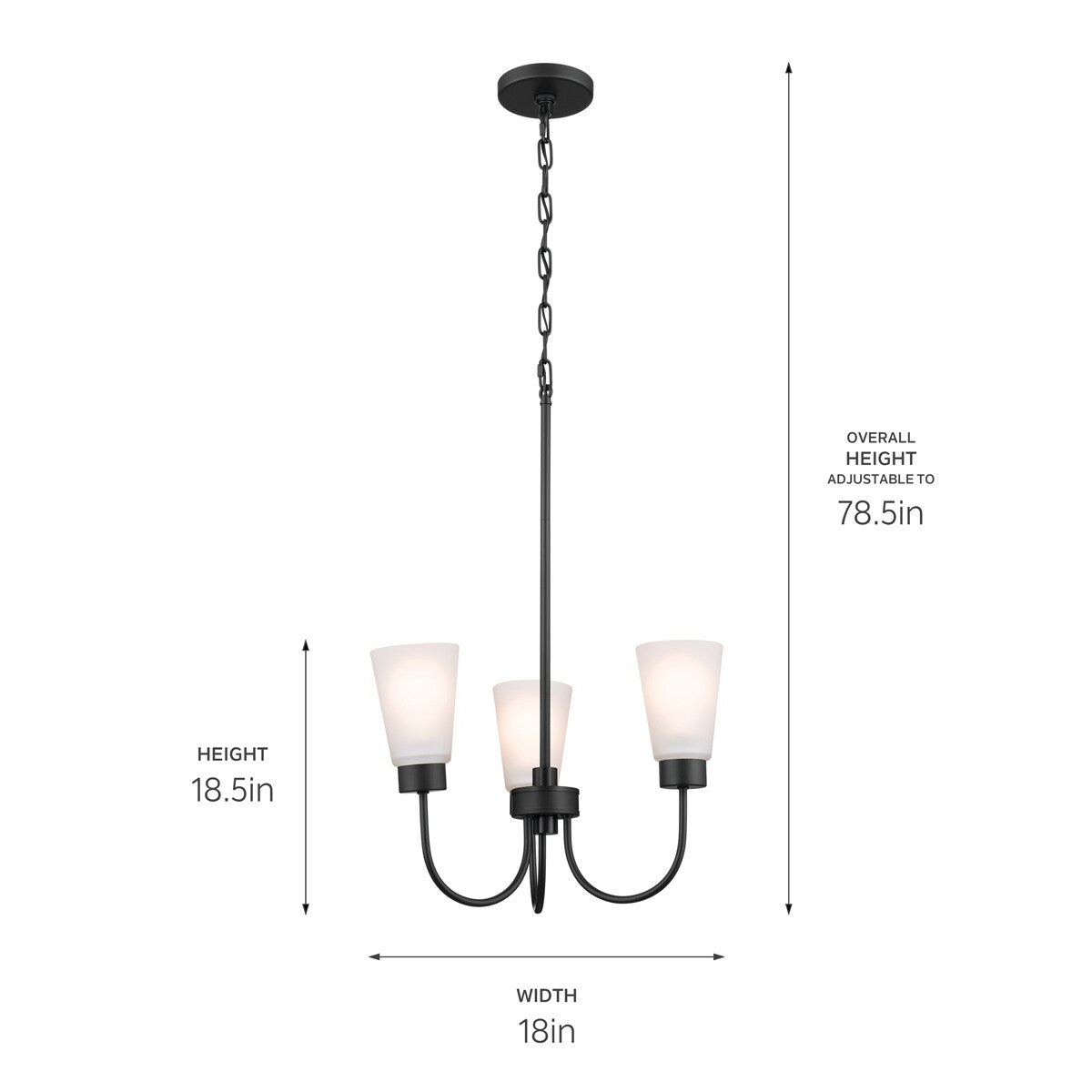 Kichler Lighting Erma 18 in. 3-Light Traditional Dining Room Chandelier