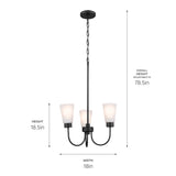 Kichler Lighting Erma 18 in. 3-Light Traditional Dining Room Chandelier