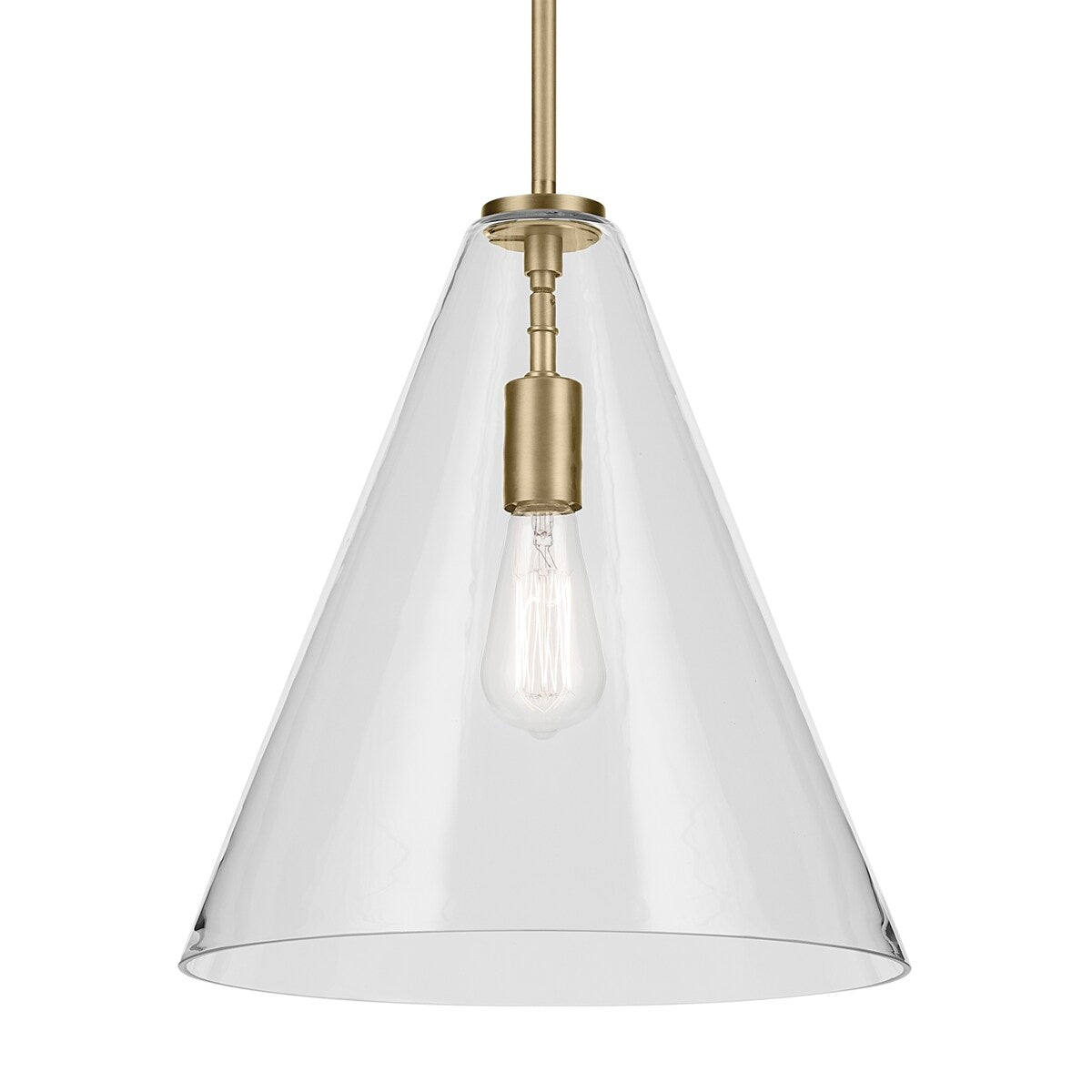 Kichler Lighting Everly 1-Light Cone Pendant Light with Clear Glass
