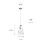 Kichler Lighting Everly 1-Light Cone Pendant Light with Clear Glass