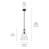 Kichler Lighting Everly 1-Light Cone Pendant Light with Clear Glass