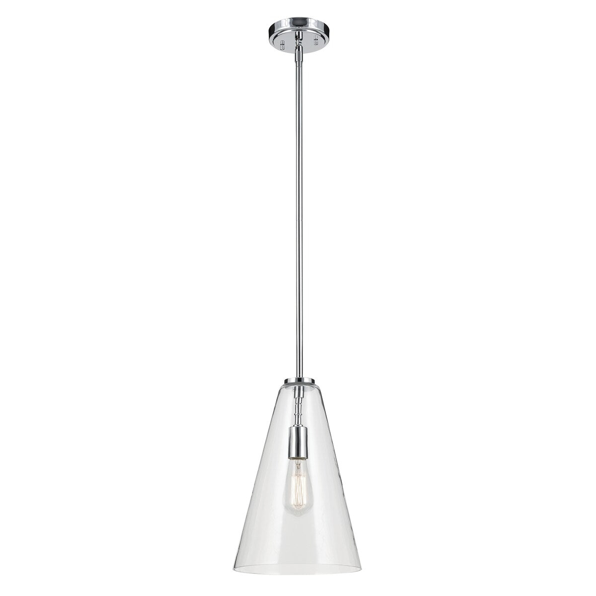 Kichler Lighting Everly 1-Light Cone Pendant Light with Clear Glass