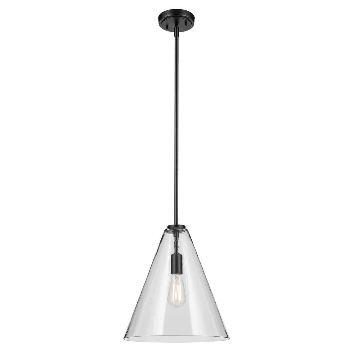 Kichler Lighting Everly 1-Light Cone Pendant Light with Clear Glass