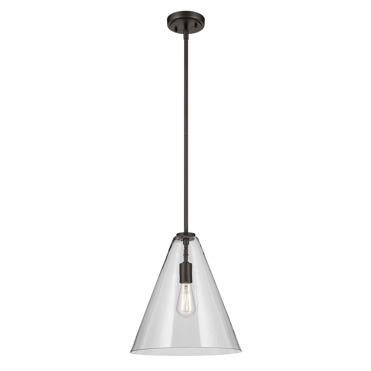 Kichler Lighting Everly 1-Light Cone Pendant Light with Clear Glass