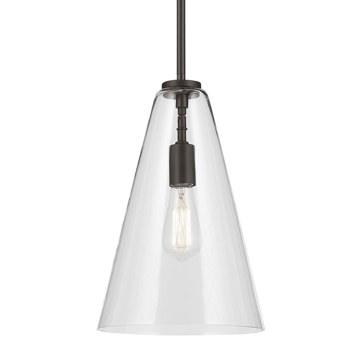 Kichler Lighting Everly 1-Light Cone Pendant Light with Clear Glass