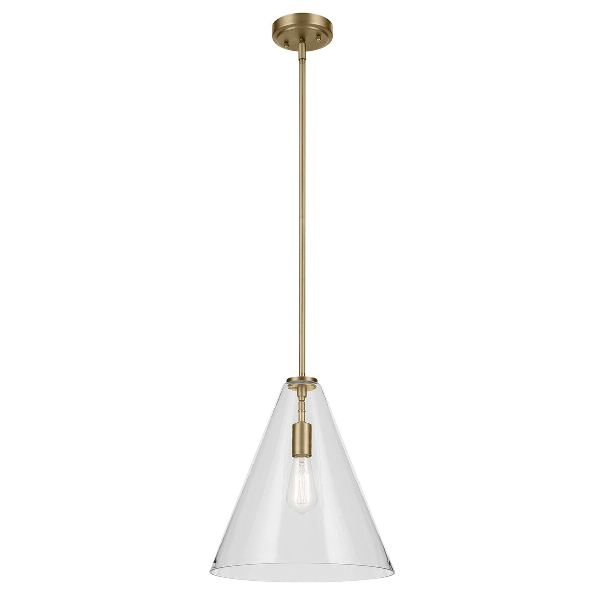 Kichler Lighting Everly 1-Light Cone Pendant Light with Clear Glass