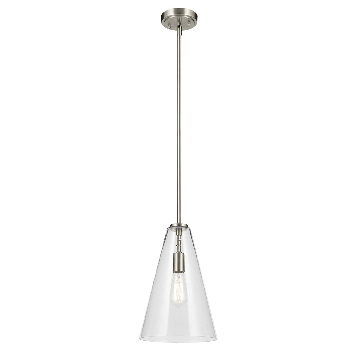 Kichler Lighting Everly 1-Light Cone Pendant Light with Clear Glass