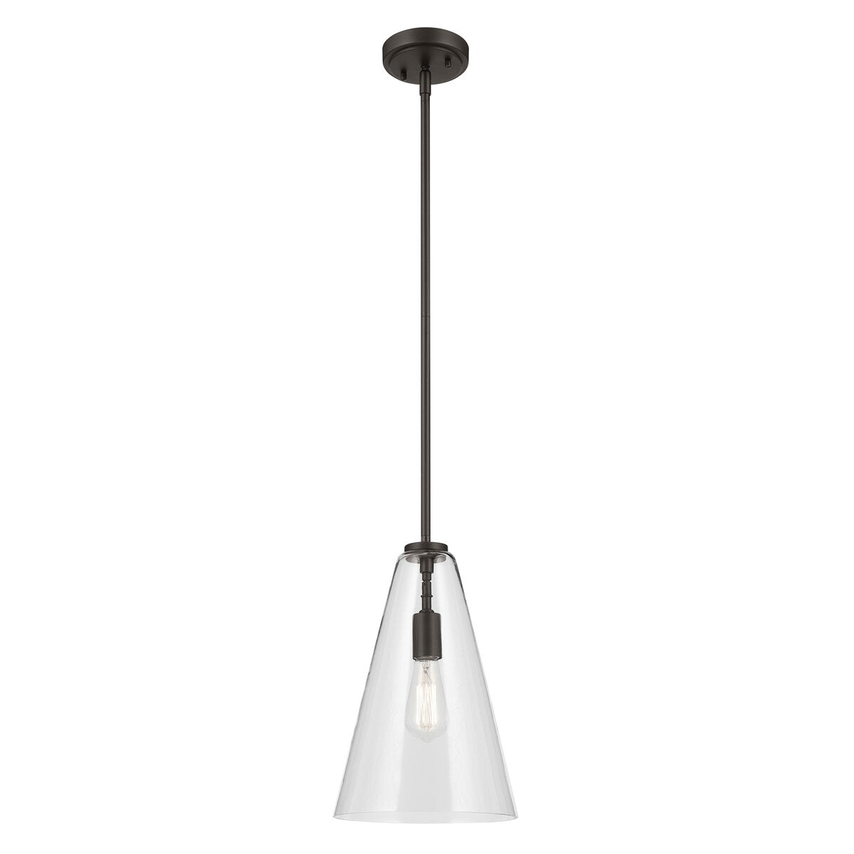 Kichler Lighting Everly 1-Light Cone Pendant Light with Clear Glass