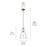 Kichler Lighting Everly 1-Light Cone Pendant Light with Clear Glass