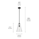Kichler Lighting Everly 1-Light Cone Pendant Light with Clear Glass