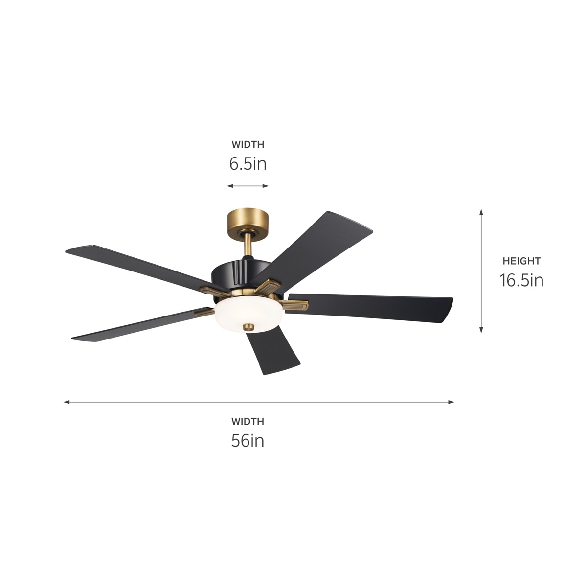 Kichler Lighting Icon 56 inch Integrated LED Indoor Satin Black Ceiling Fan