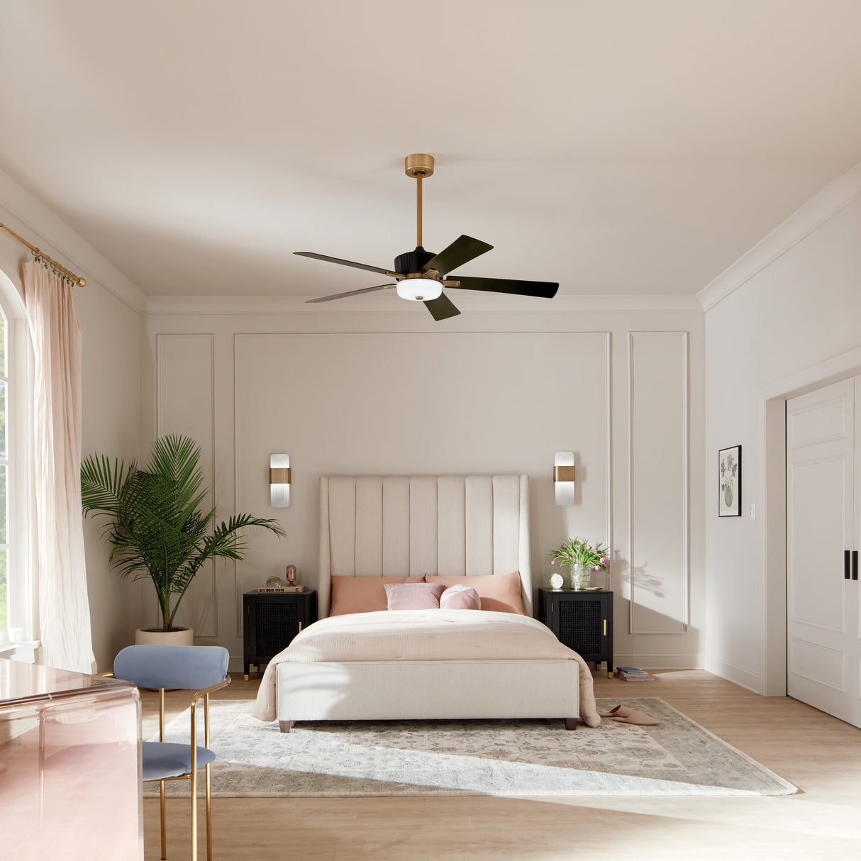 Kichler Lighting Icon 56 inch Integrated LED Indoor Satin Black Ceiling Fan