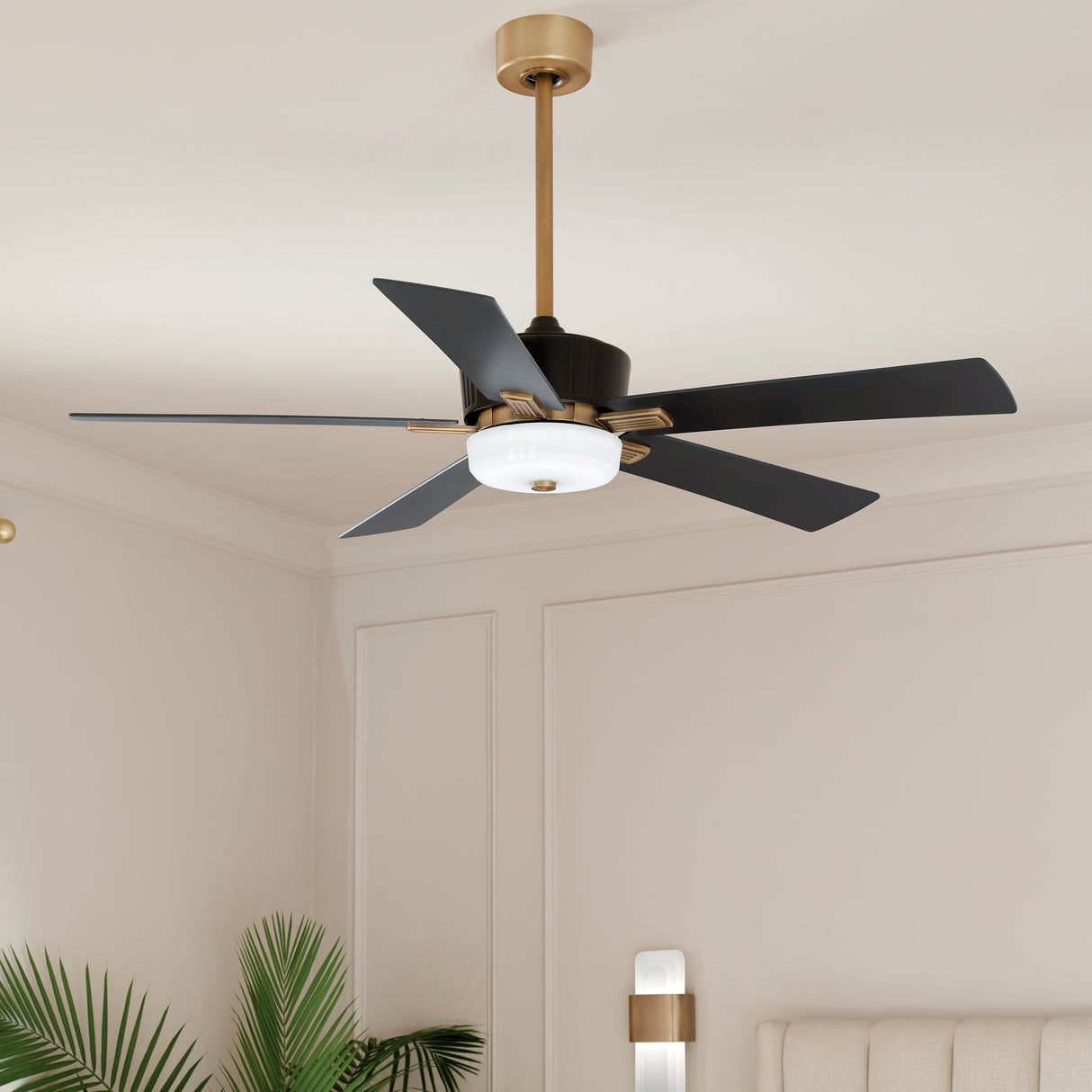 Kichler Lighting Icon 56 inch Integrated LED Indoor Satin Black Ceiling Fan