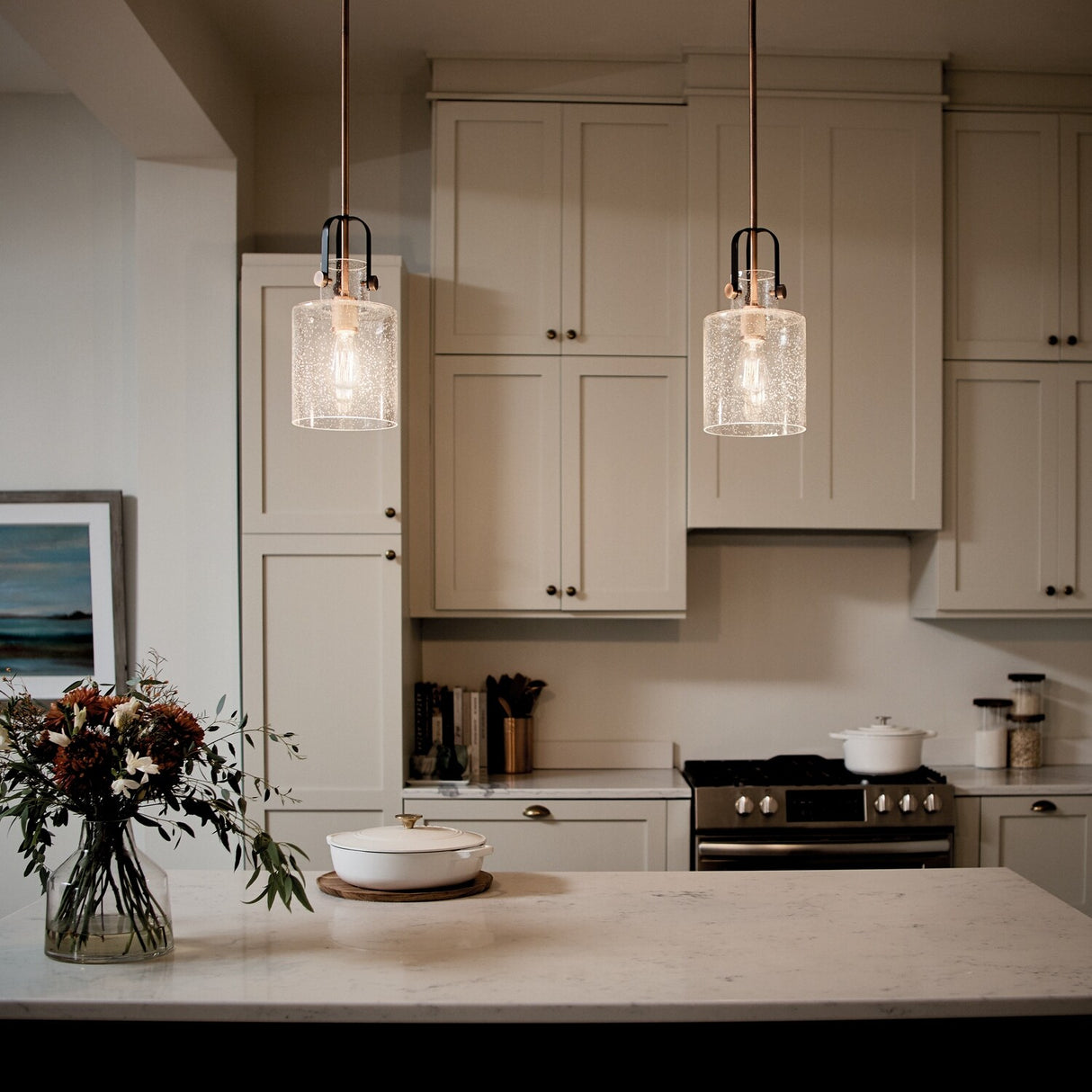 Kichler Lighting Kitner 7-in 1-Light Pendant Antique Copper