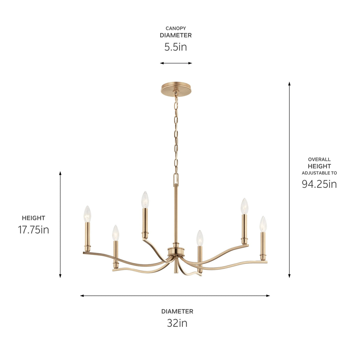 Kichler Lighting Malene Candle Chandelier