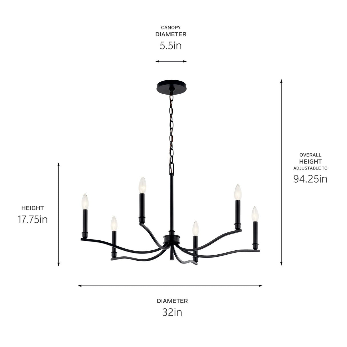 Kichler Lighting Malene Candle Chandelier