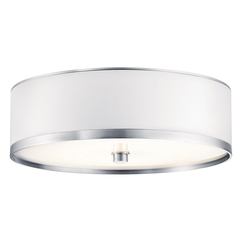 Kichler Lighting Pira Collection 1-light Brushed Aluminum Fluorescent Flush Mount
