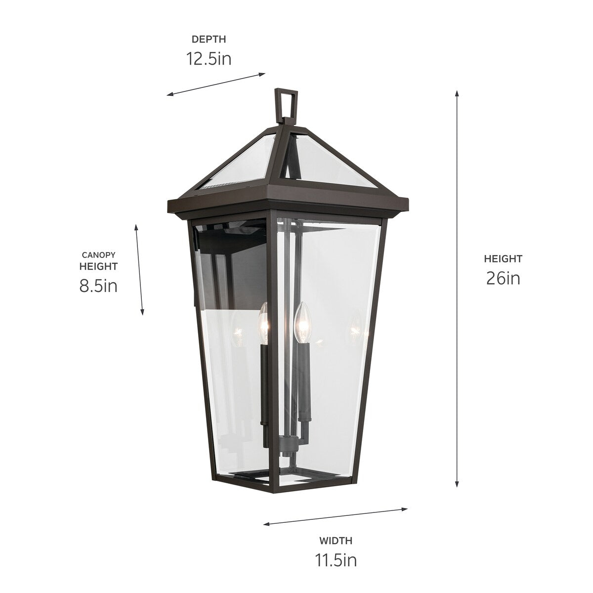 Kichler Lighting Regence 26 in. 2-Light Olde Bronze Outdoor Wall Sconce