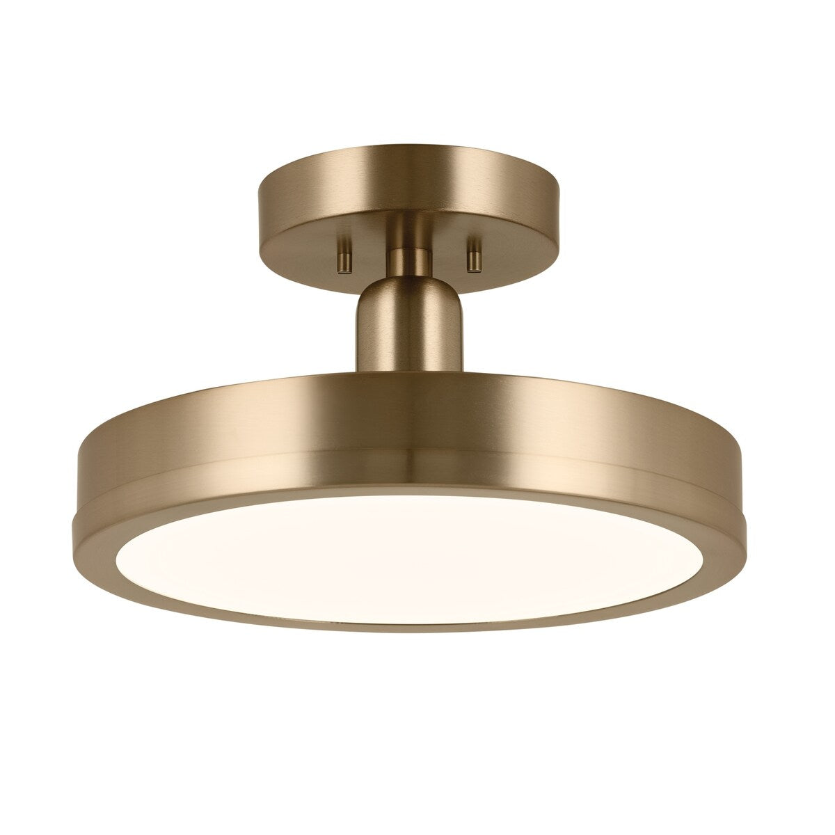 Kichler Lighting Riu 14.25 in. 1-Light Champagne Bronze Integrated LED Semi-Flush Mount Light