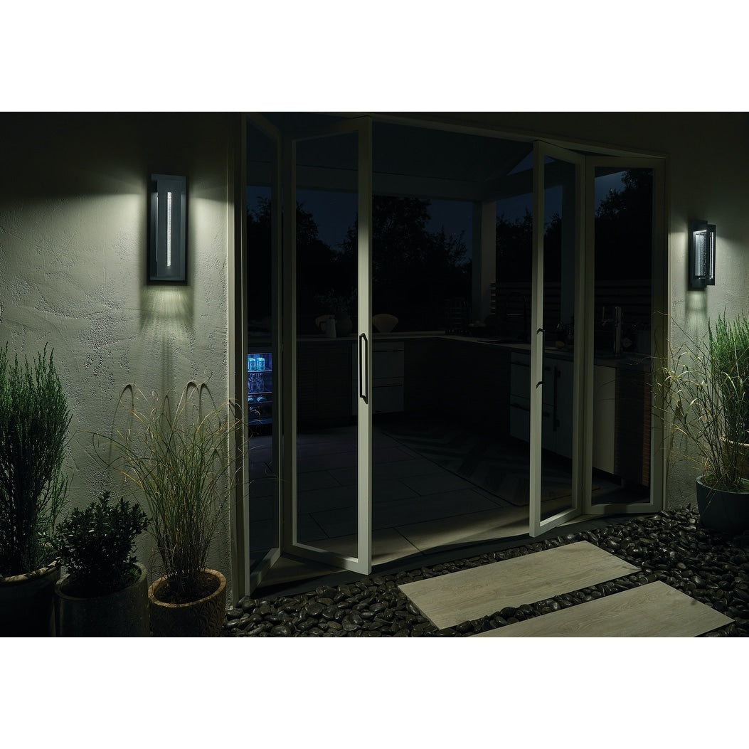 Kichler Lighting River Path Collection 1-light Textured Black Outdoor LED Wall Sconce