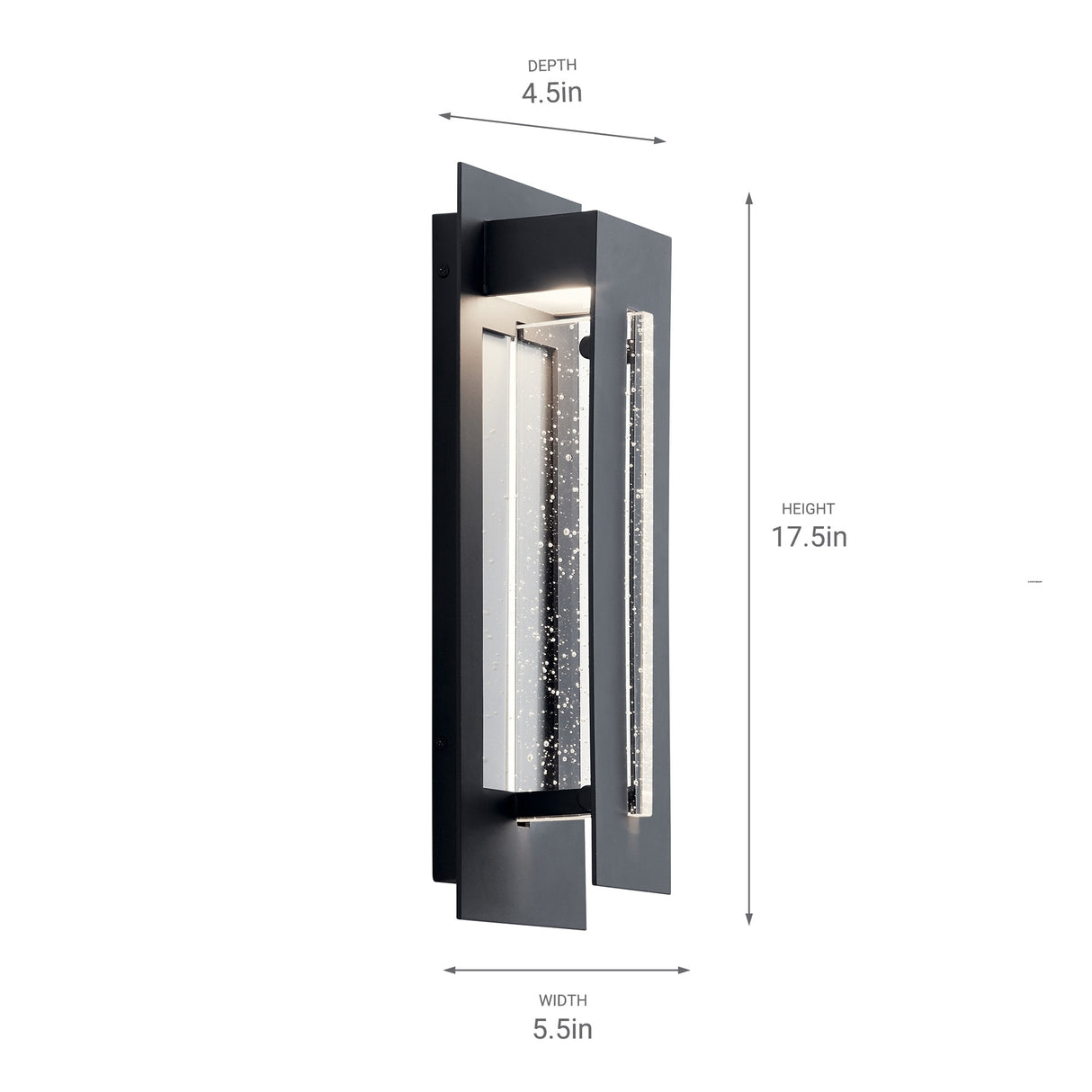 Kichler Lighting River Path Collection 1-light Textured Black Outdoor LED Wall Sconce