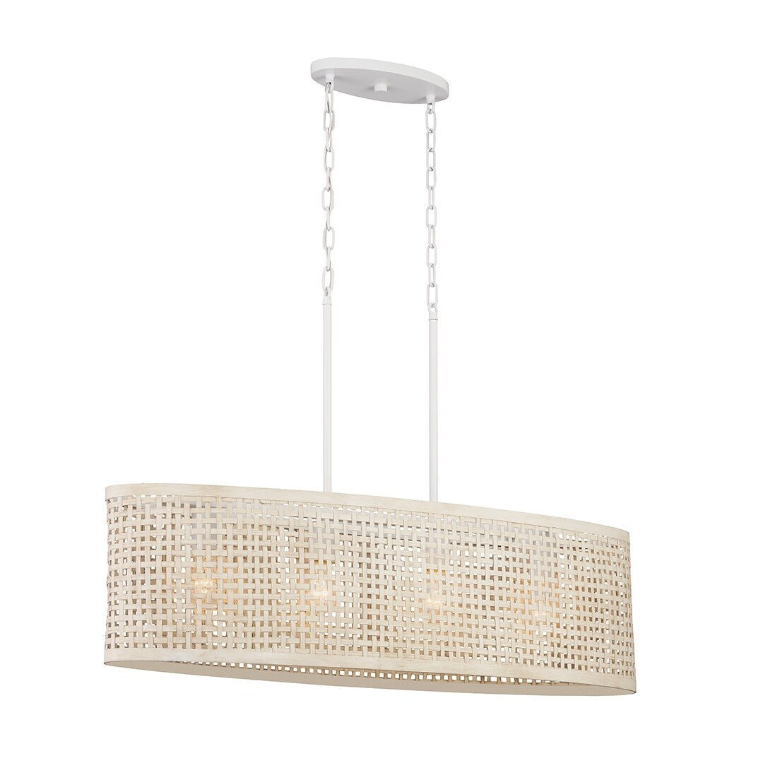 Kichler Lighting Sayulita 4-Light White Wicker Chandelier