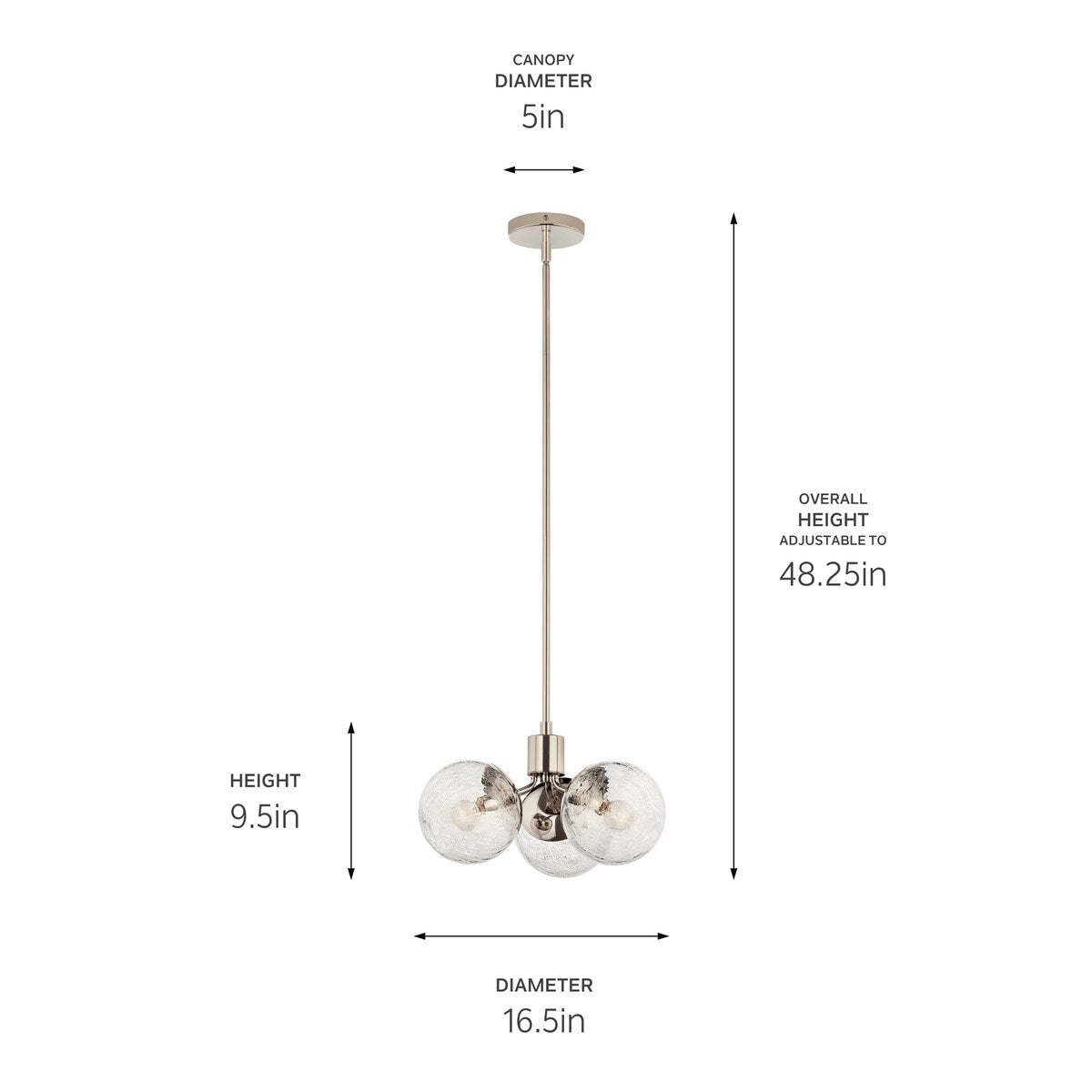 Kichler Lighting Silvarious Crackle Glass Convertible Chandelier