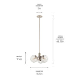 Kichler Lighting Silvarious Crackle Glass Convertible Chandelier