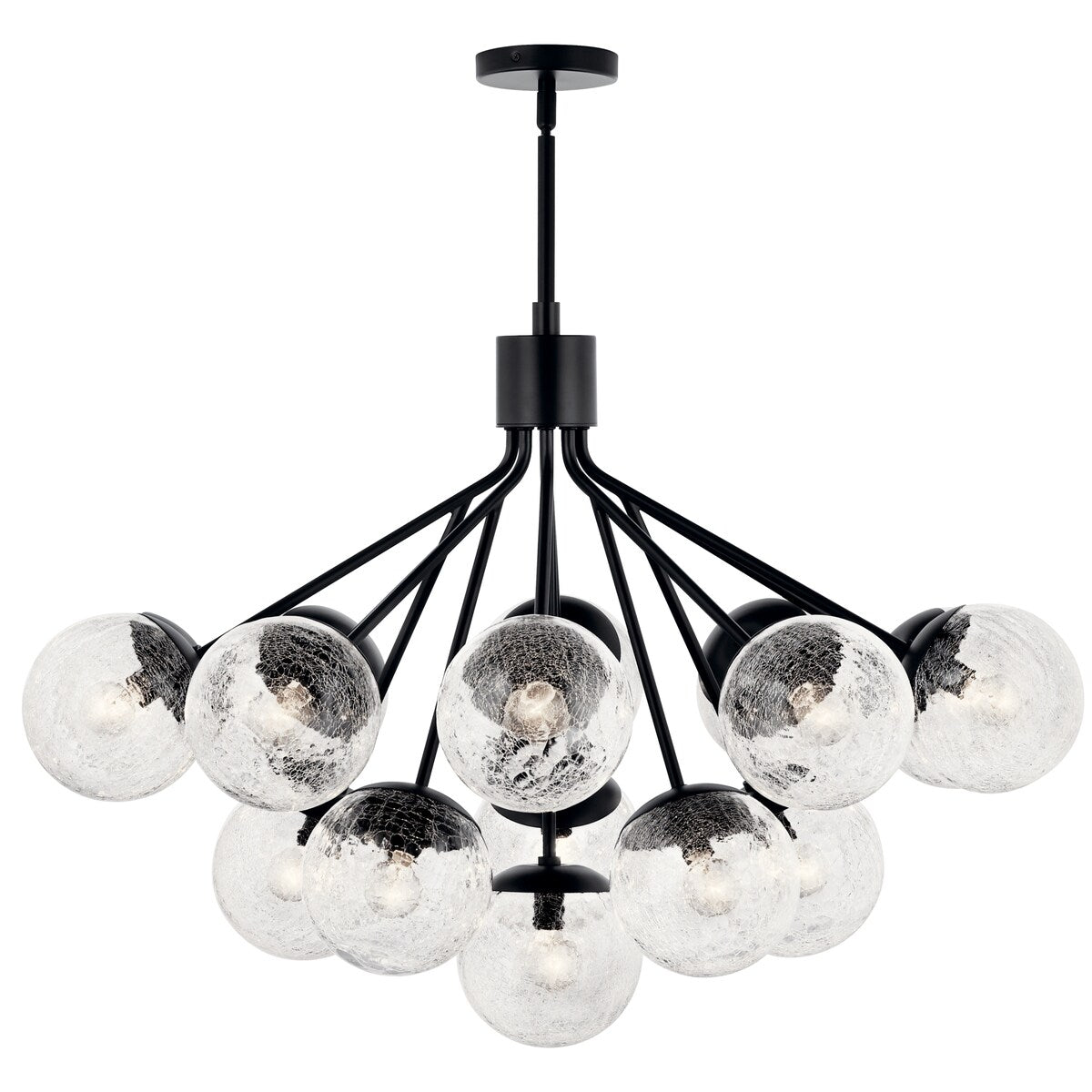 Kichler Lighting Silvarious Crackle Glass Convertible Chandelier