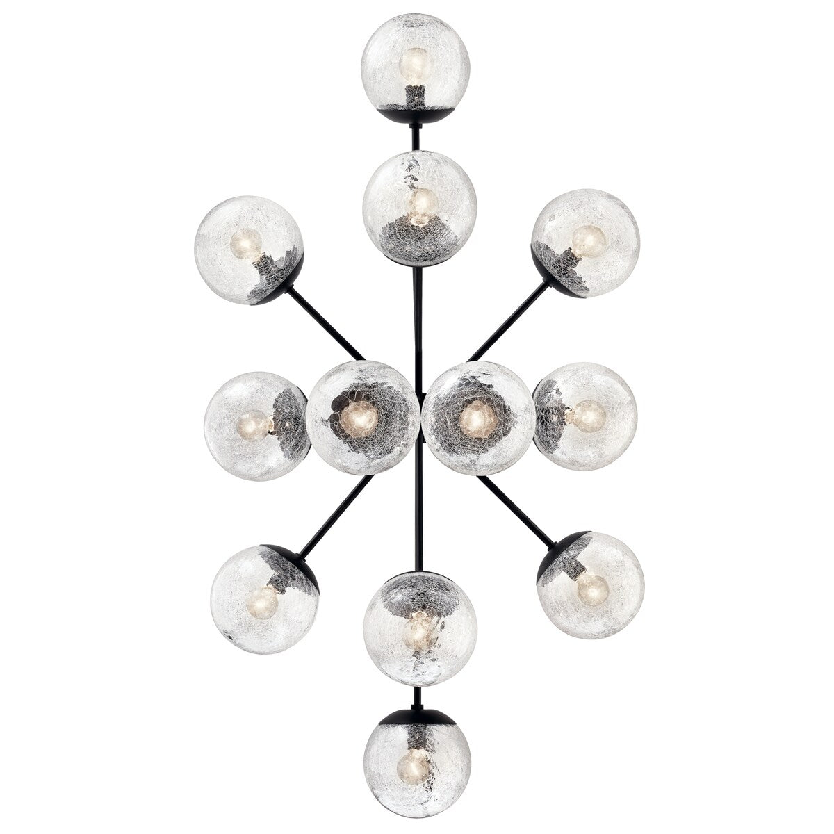 Kichler Lighting Silvarious Crackle Glass Convertible Chandelier