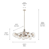 Kichler Lighting Silvarious Crackle Glass Convertible Chandelier