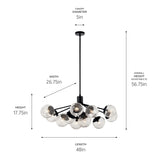 Kichler Lighting Silvarious Crackle Glass Convertible Chandelier